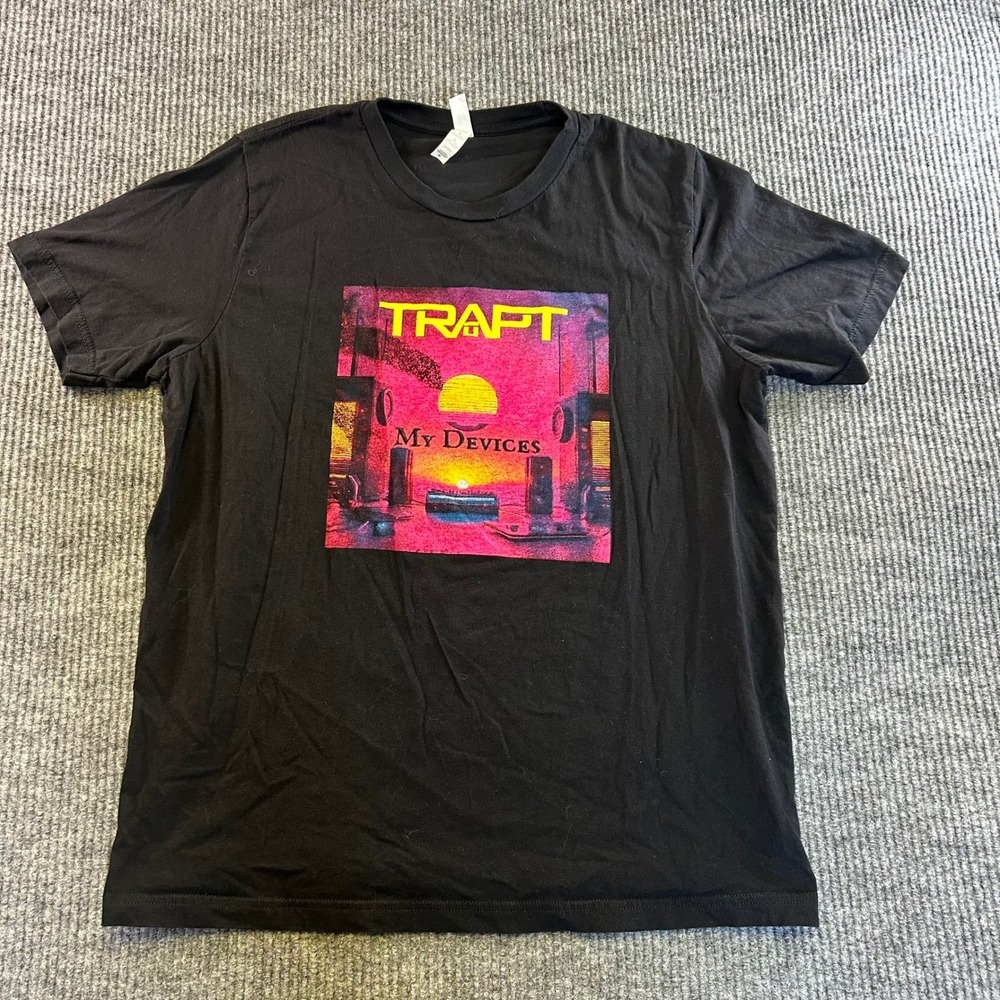 Trapt My Devices Band Graphic T-Shirt Mens XL Black Bella Canvas Cotton Tee